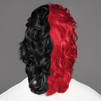 SPIRIT WEAR MVP MULLET WIG IN COLOR RED 200 & BLACK