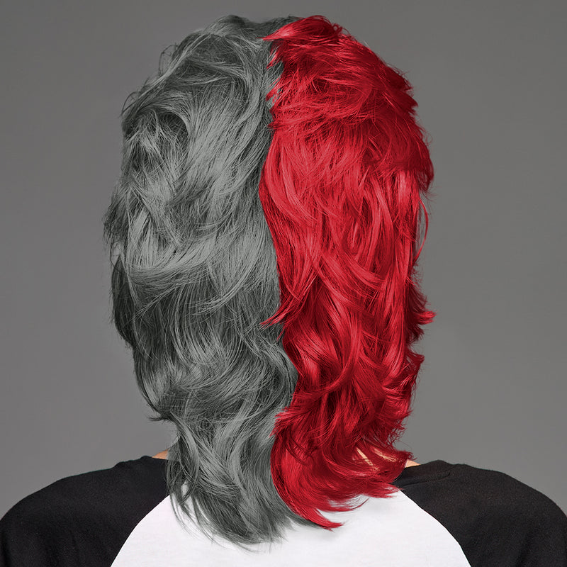 SPIRIT WEAR MVP MULLET WIG IN COLOR RED 200 & GRAY 424