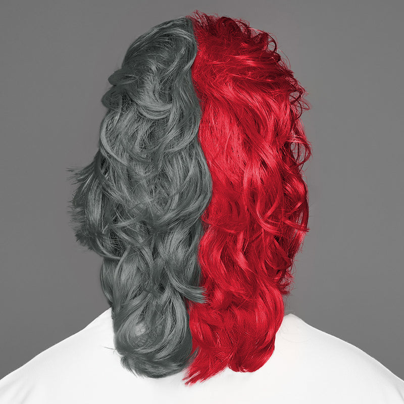 SPIRIT WEAR MVP MULLET WIG IN COLOR RED 200 & GRAY 424