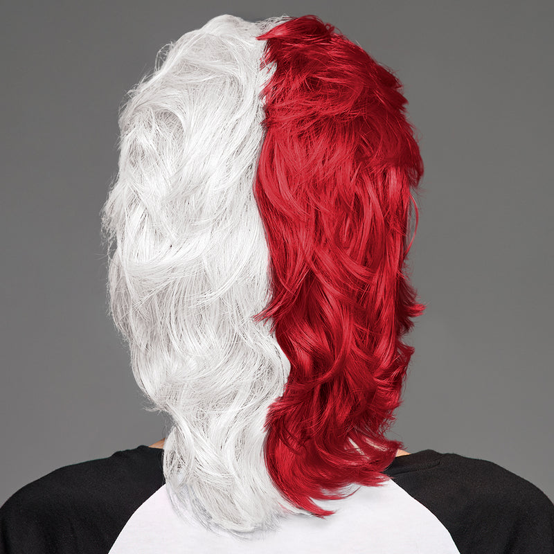 SPIRIT WEAR MVP MULLET WIG IN COLOR RED 200 & WHITE