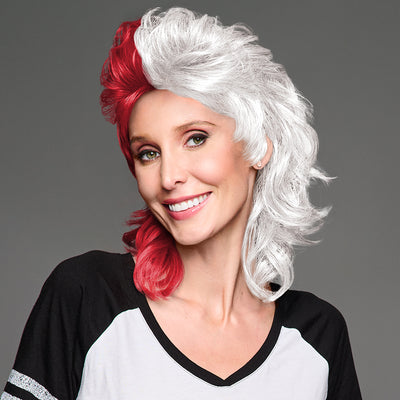 SPIRIT WEAR MVP MULLET WIG IN COLOR RED 200 & WHITE
