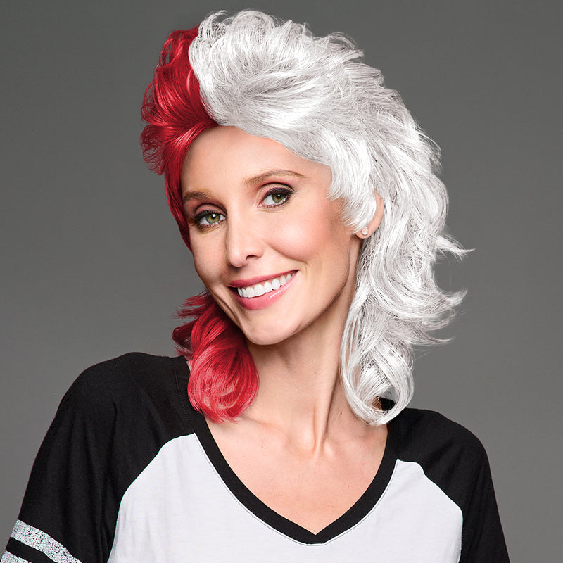 SPIRIT WEAR MVP MULLET WIG IN COLOR RED 200 & WHITE