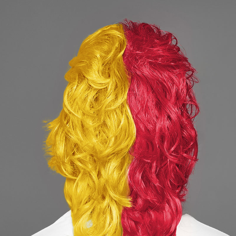 SPIRIT WEAR MVP MULLET WIG IN COLOR RED 201 & GOLD 123