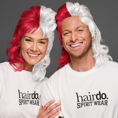 SPIRIT WEAR MVP MULLET WIG IN COLOR RED 201 & WHITE