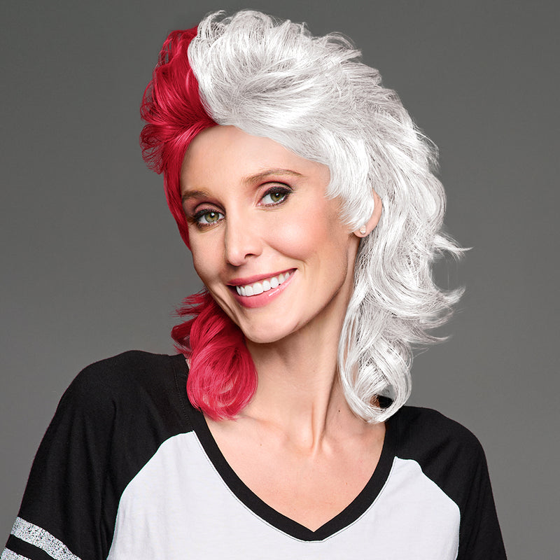 SPIRIT WEAR MVP MULLET WIG IN COLOR RED 201 & WHITE