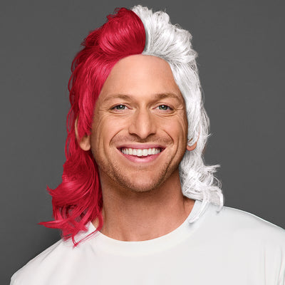 SPIRIT WEAR MVP MULLET WIG IN COLOR RED 201 & WHITE