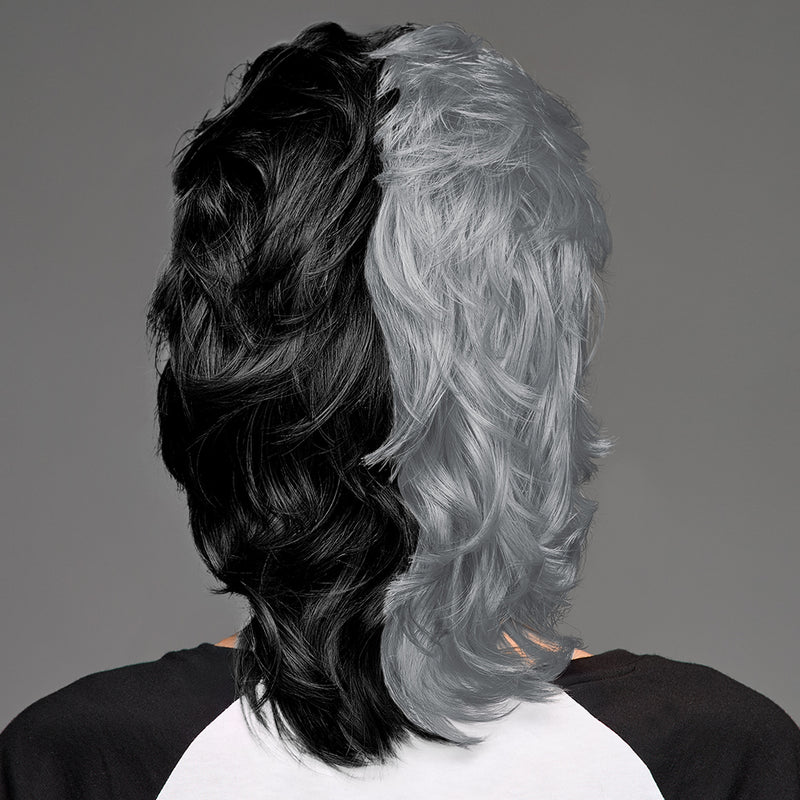 SPIRIT WEAR MVP MULLET WIG IN COLOR SILVER 877 & BLACK