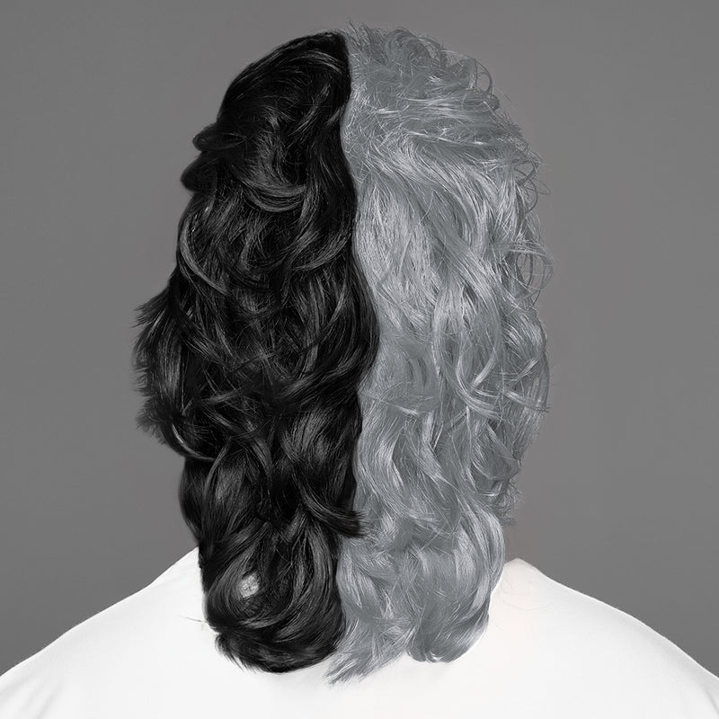 SPIRIT WEAR MVP MULLET WIG IN COLOR SILVER 877 & BLACK