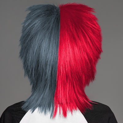 SPIRIT WEAR SPIKY SPIRIT WIG IN COLOR  RED 186 & GRAY 431