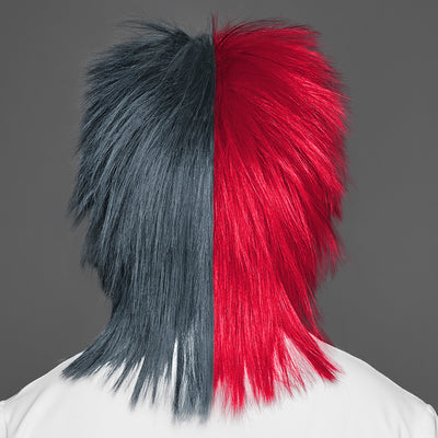 SPIRIT WEAR SPIKY SPIRIT WIG IN COLOR  RED 186 & GRAY 431