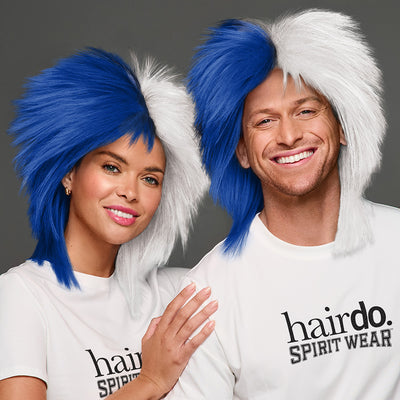 SPIRIT WEAR SPIKY SPIRIT WIG IN COLOR BLUE 287 & WHITE