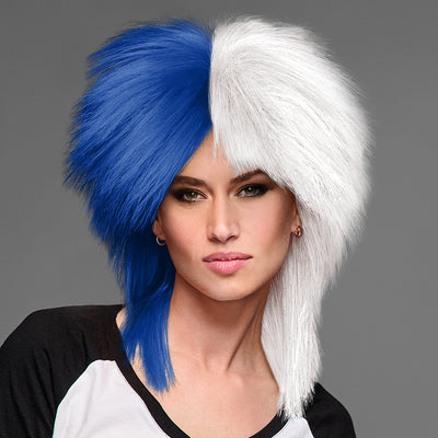SPIRIT WEAR SPIKY SPIRIT WIG IN COLOR BLUE 287 & WHITE