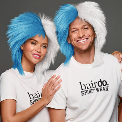 SPIRIT WEAR SPIKY SPIRIT WIG IN COLOR BLUE 542 & WHITE