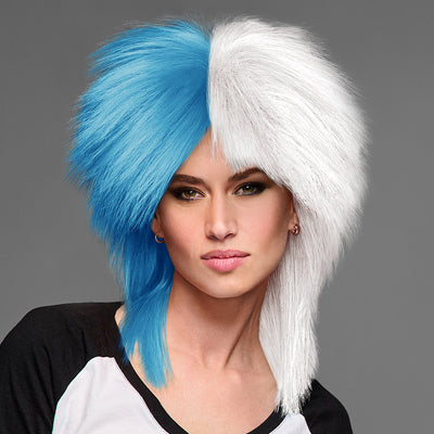 SPIRIT WEAR SPIKY SPIRIT WIG IN COLOR BLUE 542 & WHITE