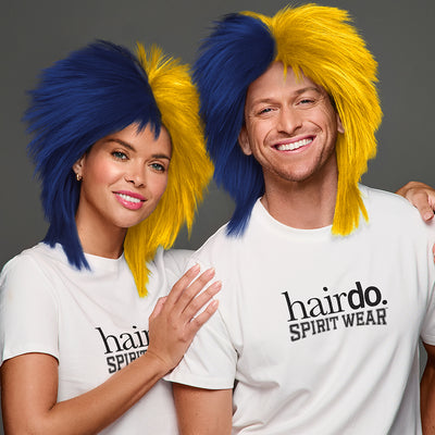 SPIRIT WEAR SPIKY SPIRIT WIG IN COLOR BLUE 282 & GOLD 1235
