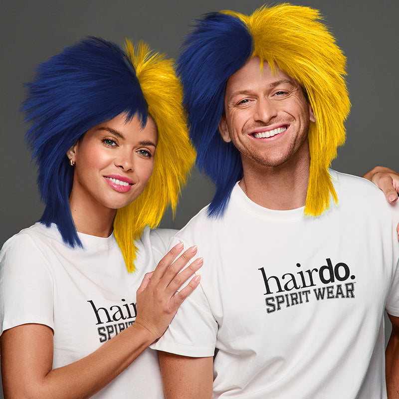 SPIRIT WEAR SPIKY SPIRIT WIG IN COLOR BLUE 282 & GOLD 1235