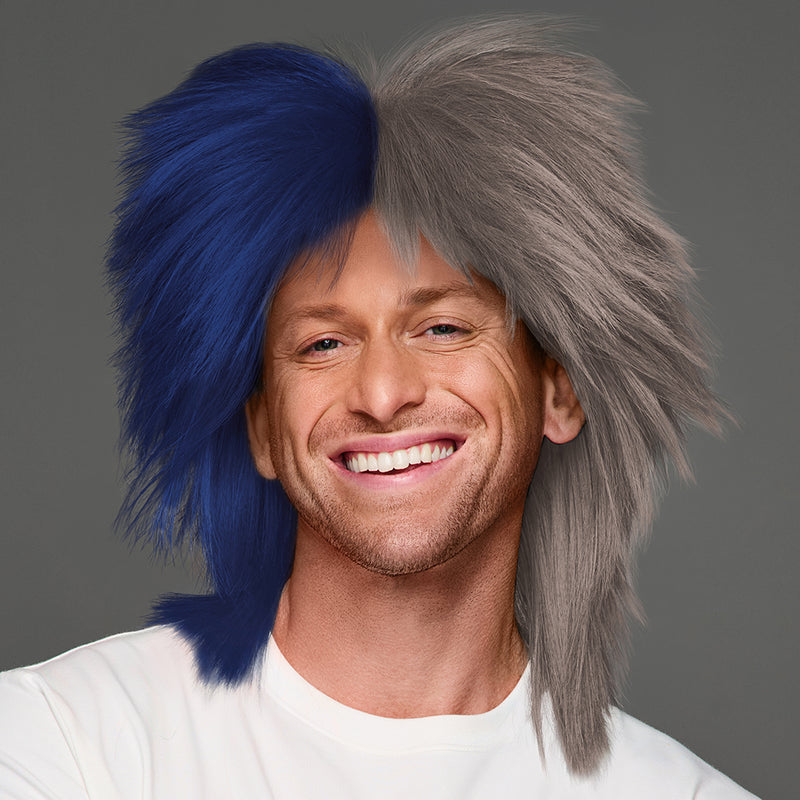SPIRIT WEAR SPIKY SPIRIT WIG IN COLOR BLUE 282 & GRAY 409