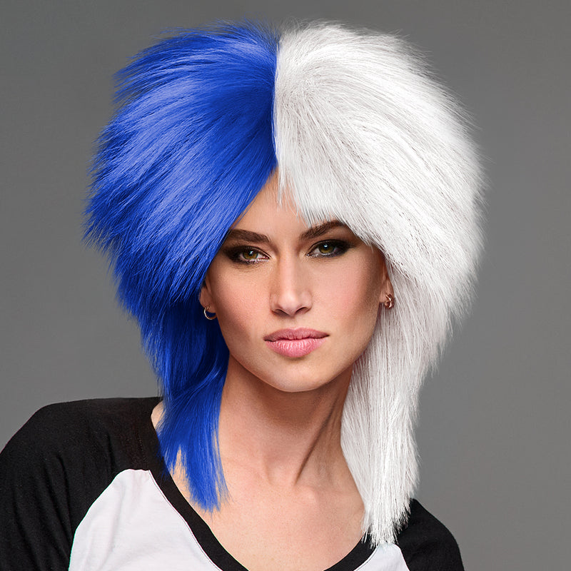 SPIRIT WEAR SPIKY SPIRIT WIG IN COLOR BLUE 286 & WHITE