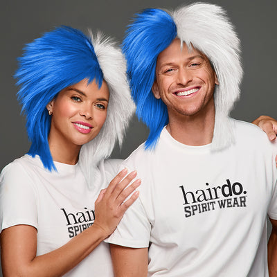 SPIRIT WEAR SPIKY SPIRIT WIG IN COLOR BLUE 2935 & WHITE