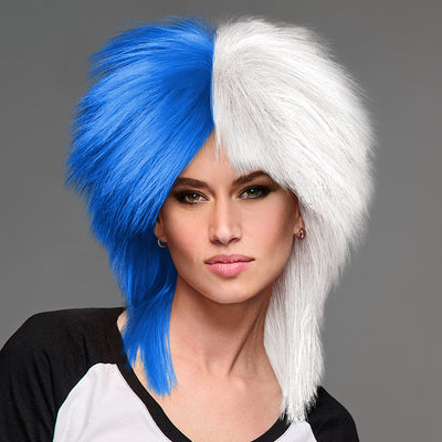 SPIRIT WEAR SPIKY SPIRIT WIG IN COLOR BLUE 2935 & WHITE