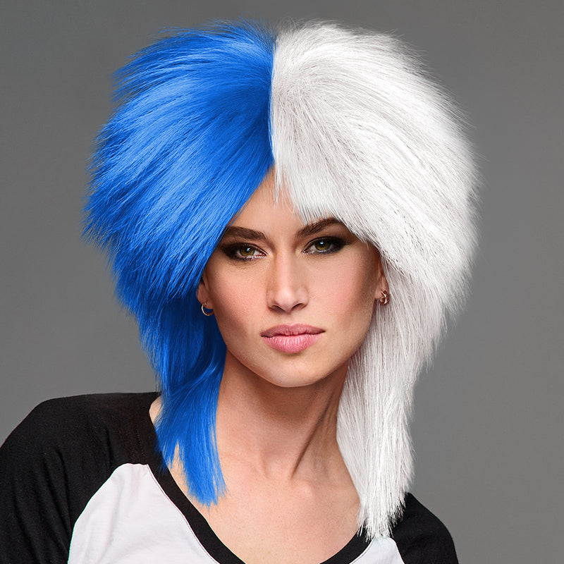 SPIRIT WEAR SPIKY SPIRIT WIG IN COLOR BLUE 2935 & WHITE