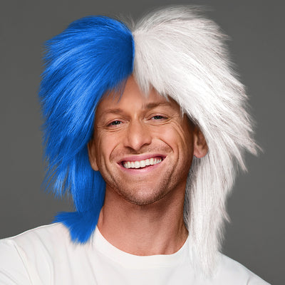 SPIRIT WEAR SPIKY SPIRIT WIG IN COLOR BLUE 2935 & WHITE