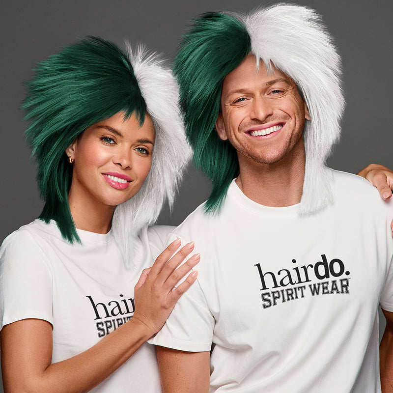 SPIRIT WEAR SPIKY SPIRIT WIG IN COLOR GREEN 567 & WHITE
