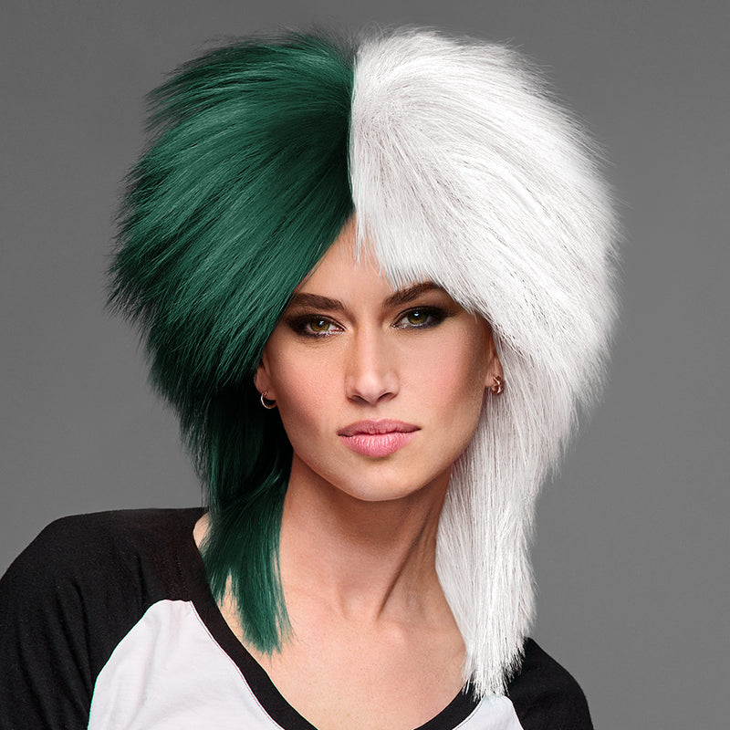 SPIRIT WEAR SPIKY SPIRIT WIG IN COLOR GREEN 567 & WHITE