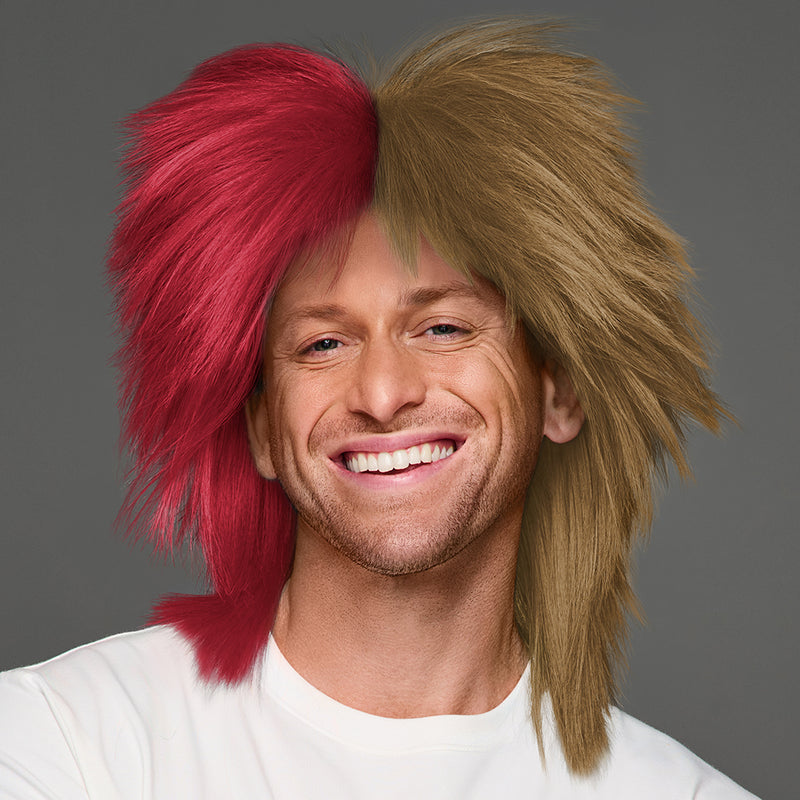 SPIRIT WEAR MVP MULLET WIG IN COLOR MAROON 202 & GOLD 874