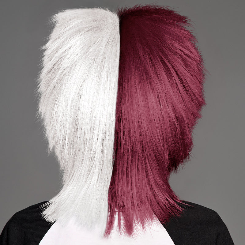 SPIRIT WEAR MVP MULLET WIG IN COLOR MAROON 505 & WHITE