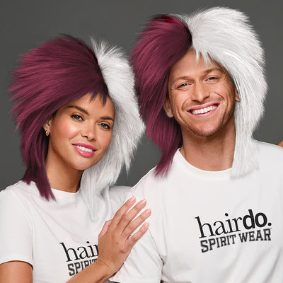 SPIRIT WEAR MVP MULLET WIG IN COLOR MAROON 505 & WHITE