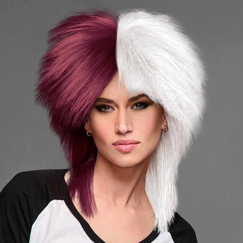 SPIRIT WEAR MVP MULLET WIG IN COLOR MAROON 505 & WHITE
