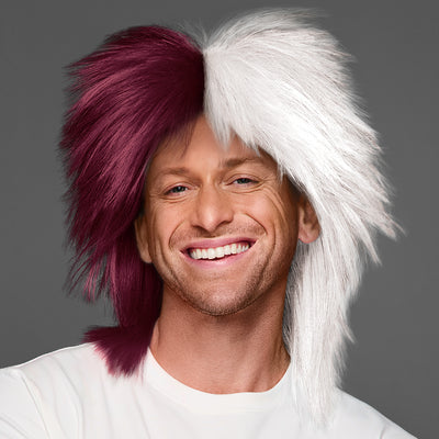 SPIRIT WEAR MVP MULLET WIG IN COLOR MAROON 505 & WHITE