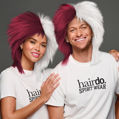 SPIRIT WEAR SPIKY SPIRIT WIG IN COLOR MAROON 7421 & WHITE