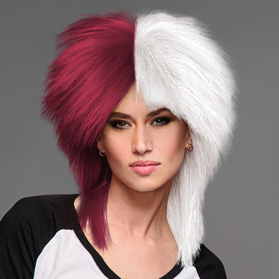 SPIRIT WEAR SPIKY SPIRIT WIG IN COLOR MAROON 7421 & WHITE
