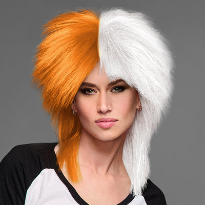 SPIRIT WEAR SPIKY SPIRIT WIG IN COLOR ORANGE 151 & WHITE