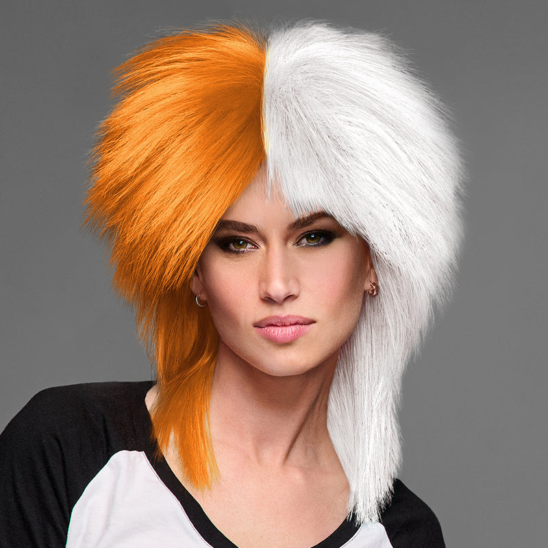 SPIRIT WEAR SPIKY SPIRIT WIG IN COLOR ORANGE 151 & WHITE