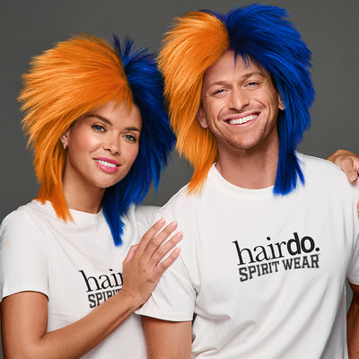 SPIRIT WEAR SPIKY SPIRIT WIG IN COLOR ORANGE 158 & BLUE 281
