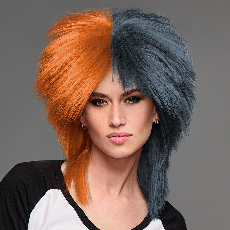 SPIRIT WEAR SPIKY SPIRIT WIG IN COLOR ORANGE 159 & GRAY 432