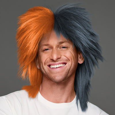 SPIRIT WEAR SPIKY SPIRIT WIG IN COLOR ORANGE 159 & GRAY 432