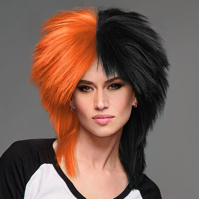 SPIRIT WEAR SPIKY SPIRIT WIG IN COLOR ORANGE 166 & BLACK