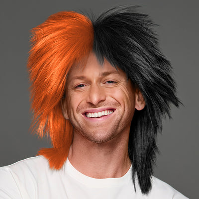 SPIRIT WEAR SPIKY SPIRIT WIG IN COLOR ORANGE 166 & BLACK