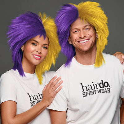 SPIRIT WEAR SPIKY SPIRIT WIG IN COLOR PURPLE 268 & GOLD 123