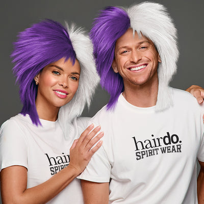 SPIRIT WEAR SPIKY SPIRIT WIG IN COLOR PURPLE 268 & WHITE