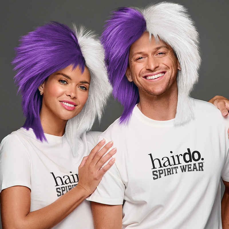 SPIRIT WEAR SPIKY SPIRIT WIG IN COLOR PURPLE 268 & WHITE
