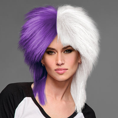 SPIRIT WEAR SPIKY SPIRIT WIG IN COLOR PURPLE 268 & WHITE