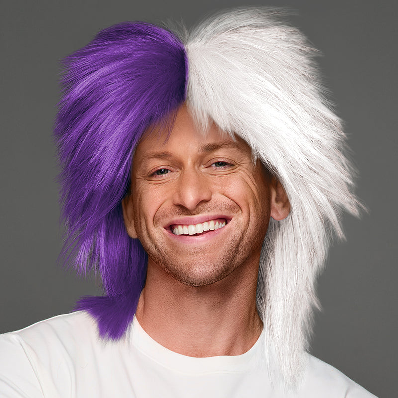 SPIRIT WEAR SPIKY SPIRIT WIG IN COLOR PURPLE 268 & WHITE
