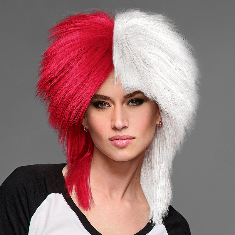 SPIRIT WEAR SPIKY SPIRIT WIG IN COLOR RED 187 & WHITE