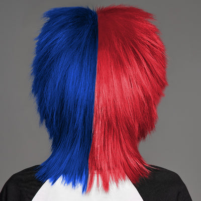 SPIRIT WEAR SPIKY SPIRIT WIG IN COLOR RED 200 & BLUE 281