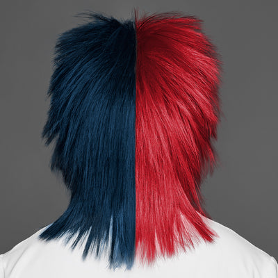 SPIRIT WEAR SPIKY SPIRIT WIG IN COLOR RED 200 & BLUE 296